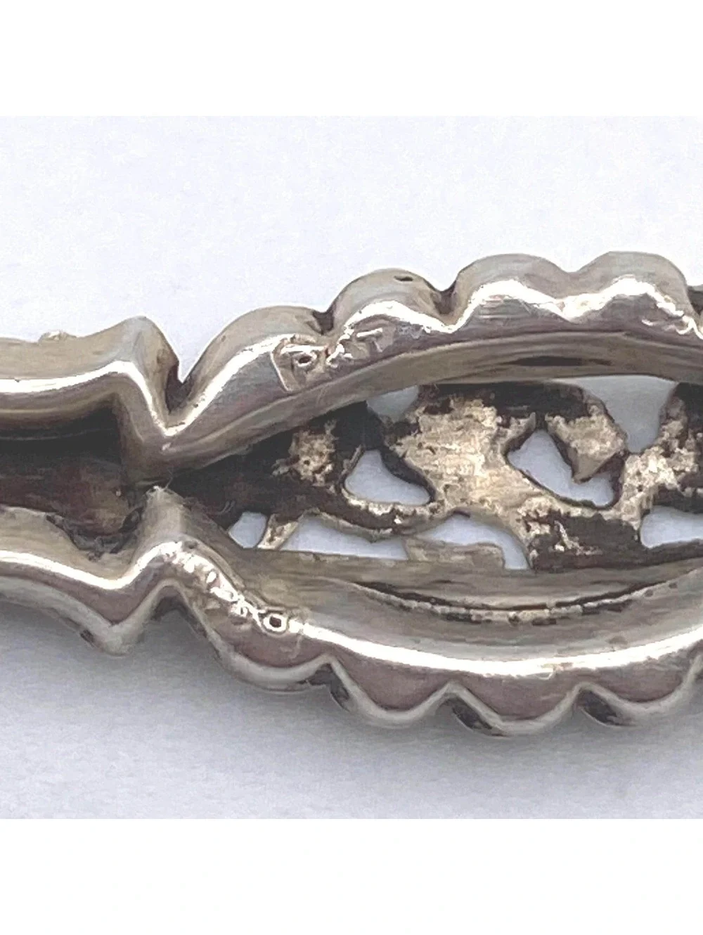 Antique Victorian Pearce & Thompson Birmingham Sterling Silver Bar Brooch.